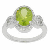 Sterling Silver Semi Mount Ring Setting OV 10X8mm White Topaz N0280PJC2635R - Syzjewelry